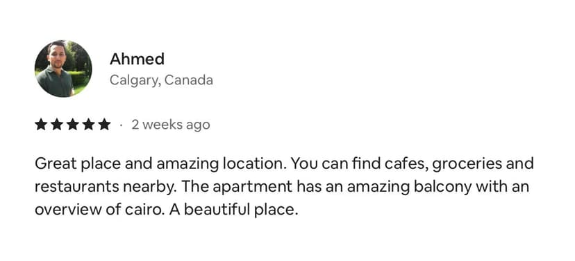 Review from Ahmed - Calgary, Canada