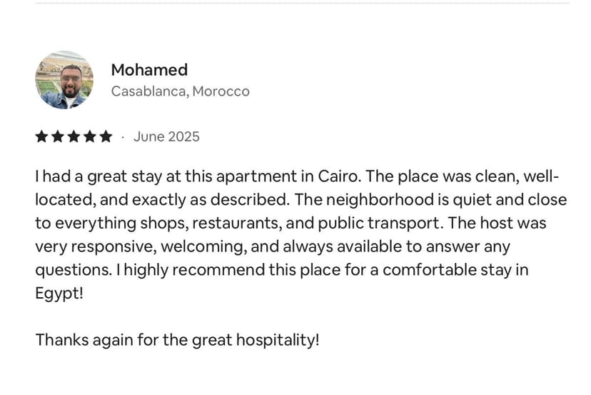 Review from Mohamed - Casablanca, Morocco