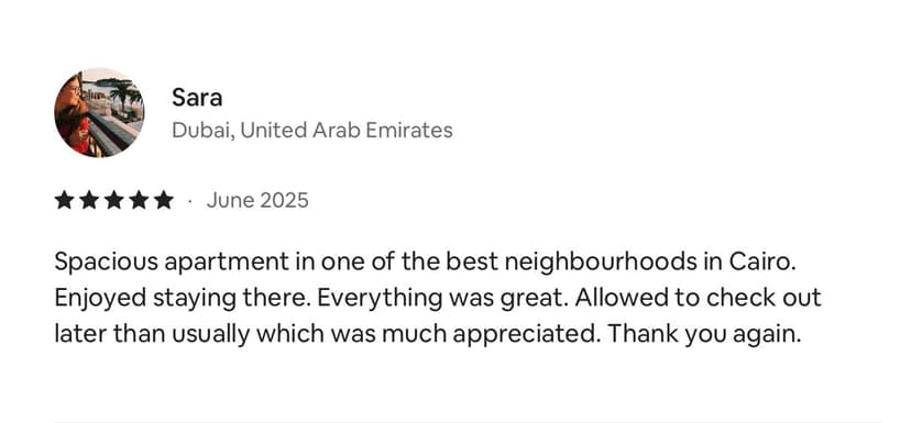 Review from Sara - Dubai, UAE